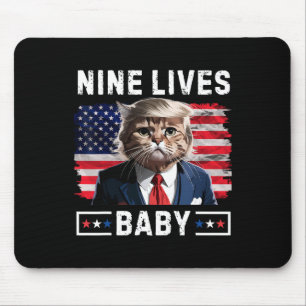 Mousepad Engraçado Gato 9 Vive Bebê Engraçado Votar Para Tr