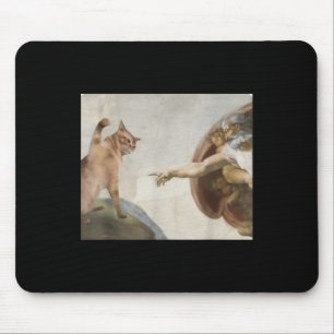 Mousepad Engraçado Gato Criação De Adão Meme Michelangelo J