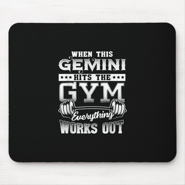 Mousepad Engraçado Gemini Gym Workout Design (Frente)