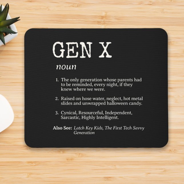 Mousepad Engraçado Geração X Definição (Criador carregado)