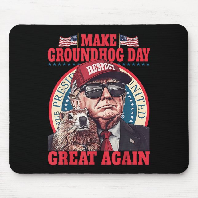 Mousepad Engraçado Groundhog Faz Excelente do Dia da Marmot (Frente)