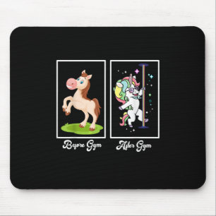 Mousepad Engraçado Ilustração do Unicórnio Antes do Gym
