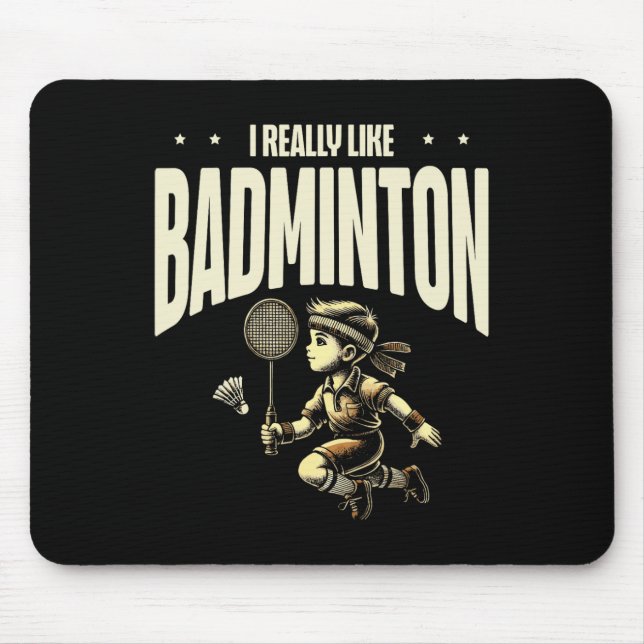 Mousepad Engraçado Jogador Dminton Love Shuttle Design 4 (Frente)