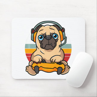 Mousepad Engraçado Jogando Cachorro Pet Lover Gamer