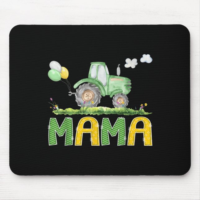 Mousepad Engraçado Mamãe Birthday Boy Trator Fazenda Truck  (Frente)