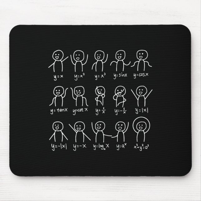 Mousepad Engraçado Matemática dança Feliz Rosto Desenho Álg (Frente)