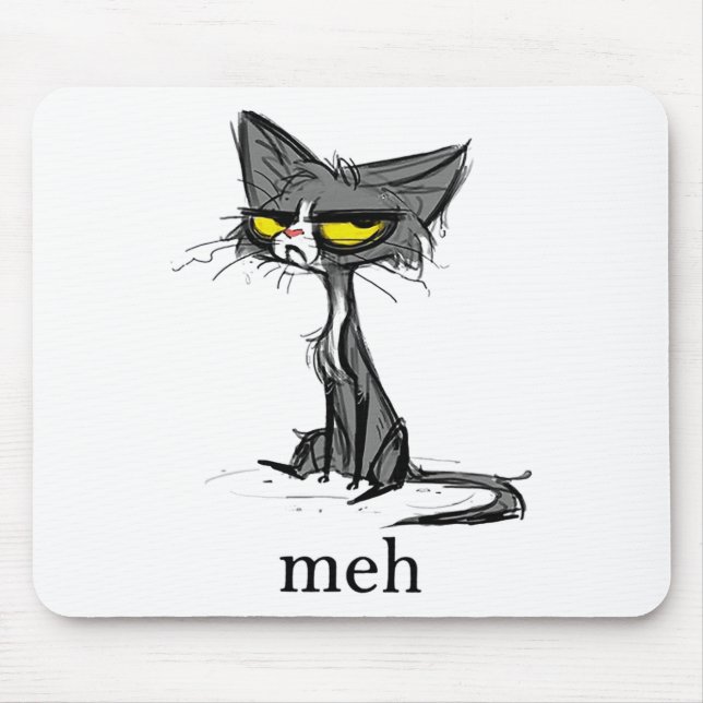 Mousepad Engraçado Meh Cat Gift Para Gaqueiros (Frente)