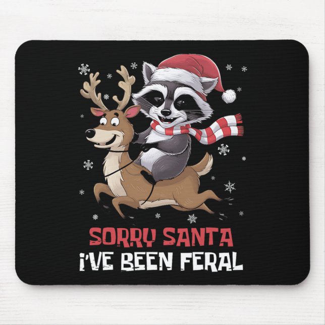 Mousepad Engraçado Meme de Natal Raccoon Desculpe Papais no (Frente)