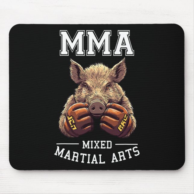 Mousepad Engraçado Mma Boar Tailandês Boxingando Luta (Frente)