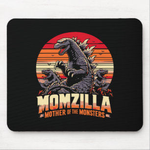 Mousepad Engraçado Momzilla Mãe De Monstros Retrô Aniversár