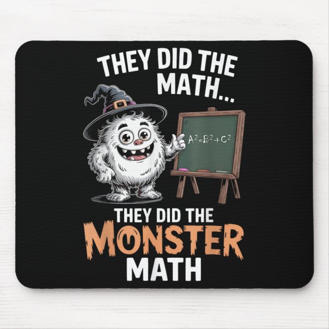 Mousepad Engraçado Monstro Professor de Matemática Hallowee (Frente)