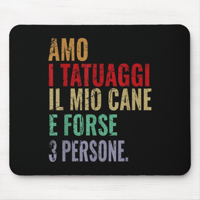 Mousepad Engraçado Mulher Adora Tatuagem E Cão (Frente)