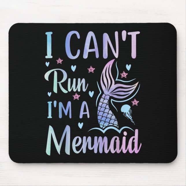 Mousepad Engraçado Nadar Sereia que não consigo correr Sou  (Frente)