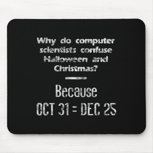 Mousepad Engraçado Nerd de Natal do Cientista da Computação (Frente)