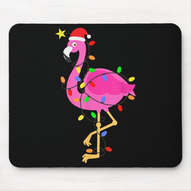 Mousepad Engraçado Nk Flamingo No Natal Do Papai Noel Em Ju (Frente)