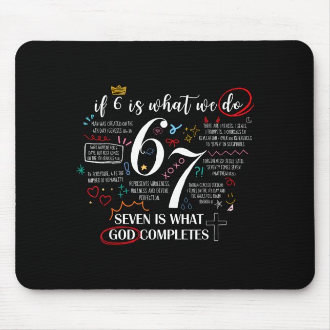 Mousepad Engraçado O Que Deus Completa 6 7 Meme Jesus Crist (Frente)