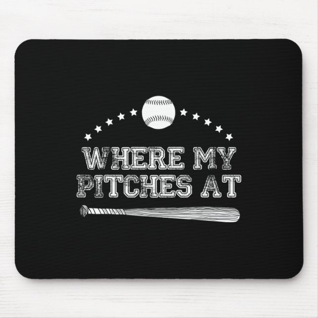 Mousepad Engraçado Onde Meus Pingos No Softball Pitcher Dão (Frente)
