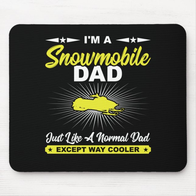 Mousepad Engraçado Pai Snowmobile Rider Snowmobile Gift T-S (Frente)
