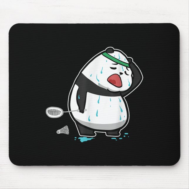 Mousepad Engraçado Panda Jogando Badminton (Frente)