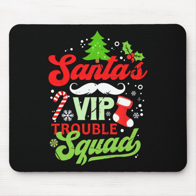 Mousepad Engraçado Papais noeis de Natal Problemas com o Es (Frente)
