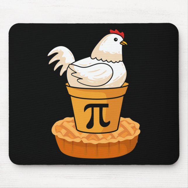 Mousepad Engraçado Pi Day - Pizza de Pote de frango - Matem (Frente)