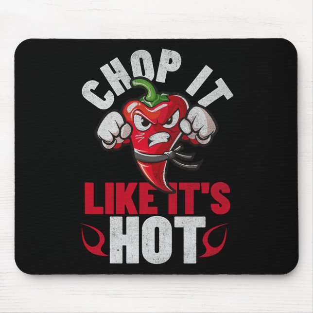 Mousepad Engraçado Picy Chili Karate Design Chile Pepper Hu (Frente)