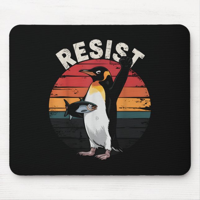 Mousepad Engraçado Pinguim Resiste Protesto Contra Humor Ta (Frente)