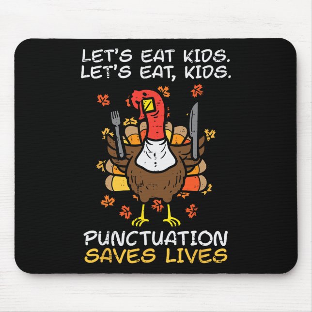 Mousepad Engraçado Professor de Ação de Graças Turquia Coma (Frente)