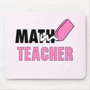 Mousepad Engraçado Professor de Matemática, Borracha Rosa