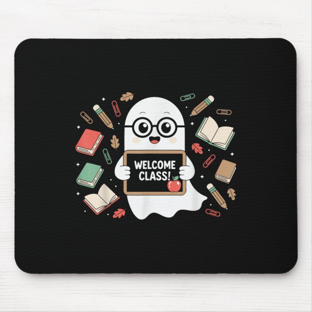 Mousepad Engraçado Professor Fantasma De Volta Ao Halloween (Frente)