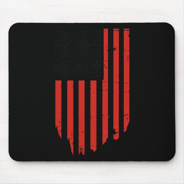 Mousepad Engraçado Qr Trump Dance Code Vermelho e Branco (Frente)
