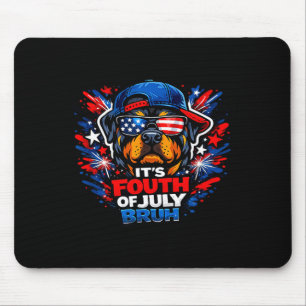 Mousepad Engraçado quarto de julho bruh rottweiler patrióti