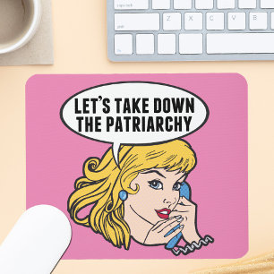 Mousepad Engraçado Retro Feminista Pop Art Anti-Patriarcad