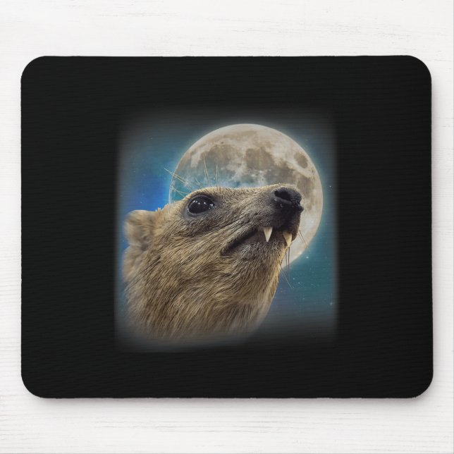 Mousepad Engraçado Rock Hyrax Com O Memória Da Lua (Frente)
