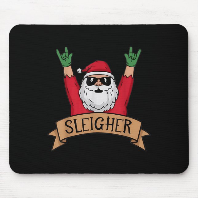 Mousepad Engraçado Rock N Roll Papai Noel Natal (Frente)