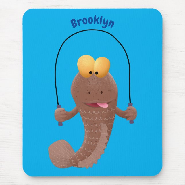 Mousepad Engraçado saltando desenho de peixe (Frente)