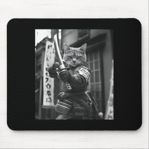 Mousepad Engraçado Samurai Cat Samurai Meme Artes Marciais