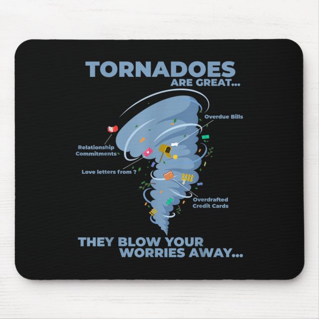 Mousepad Engraçado Sarcástico Tornado Infográfico de Citaçã (Frente)