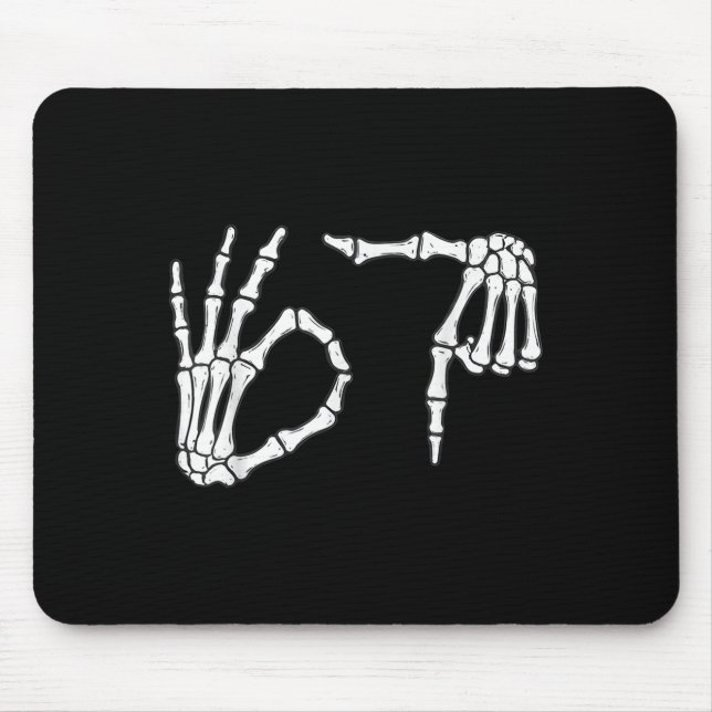 Mousepad Engraçado Seis Sete 6 7 Meme 67 Skeleton Hallowee (Frente)