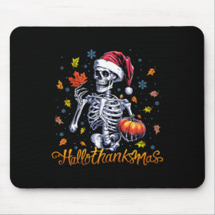 Mousepad Engraçado Skeleton Halloween Feliz Natal Feliz Hal