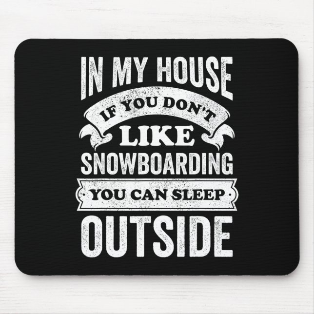 Mousepad Engraçado Snowboard Snowboarder Piada Hob (Frente)