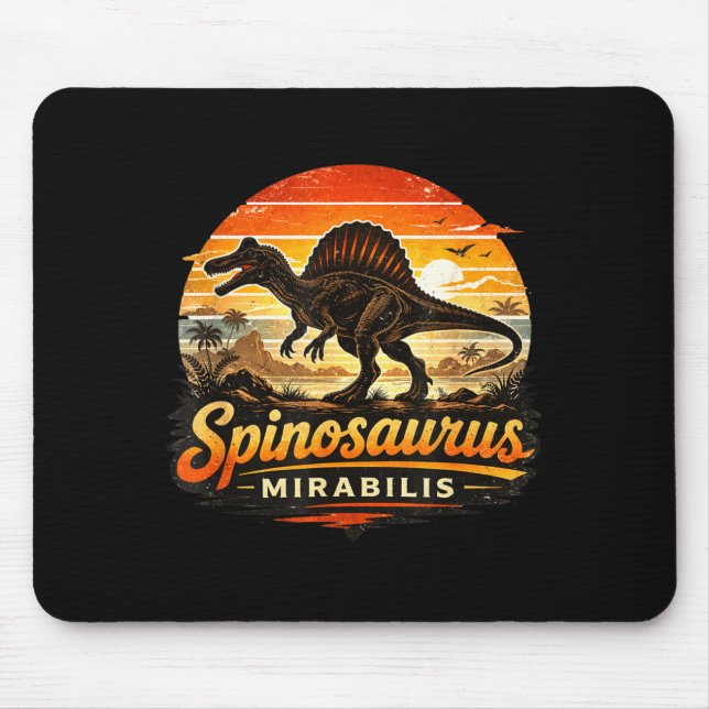 Mousepad Engraçado spinosaurus retrô dinossauro spinosaurus (Frente)