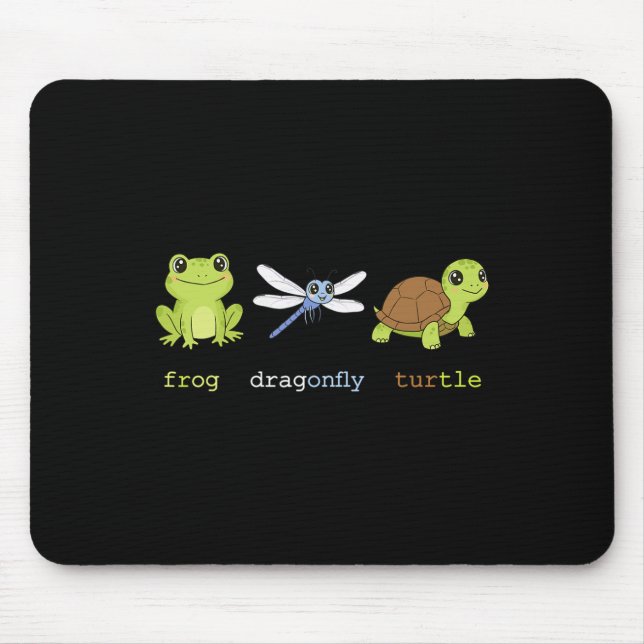 Mousepad Engraçado Sutil Sapo Político Dragonfly Turtle Res (Frente)