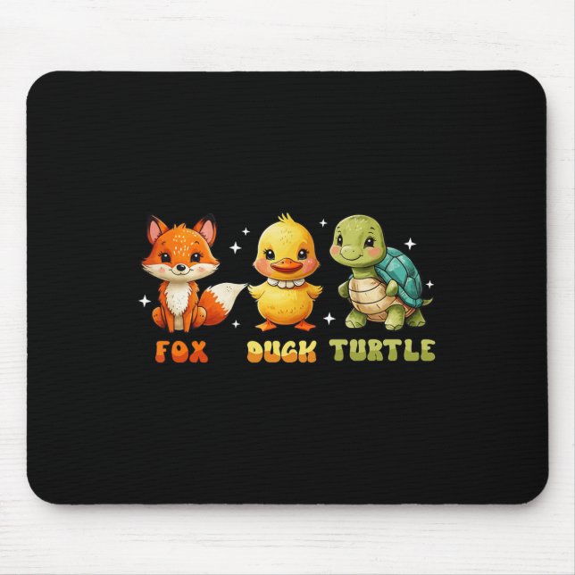 Mousepad Engraçado Sutil Tapete Raposa Tartaruga Cachorro 3 (Frente)