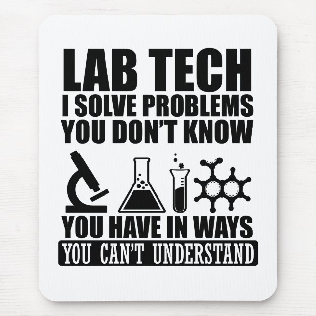 Mousepad Engraçado técnico de laboratório cita humor técnic (Frente)