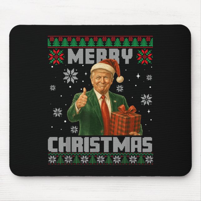 Mousepad Engraçado Trump Ugly Xmas Doce faz Excelente de Na (Frente)