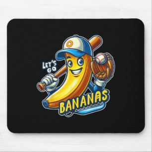 Mousepad Engraçado Vamos Bananas Cuja Fruta de Banana Jogue