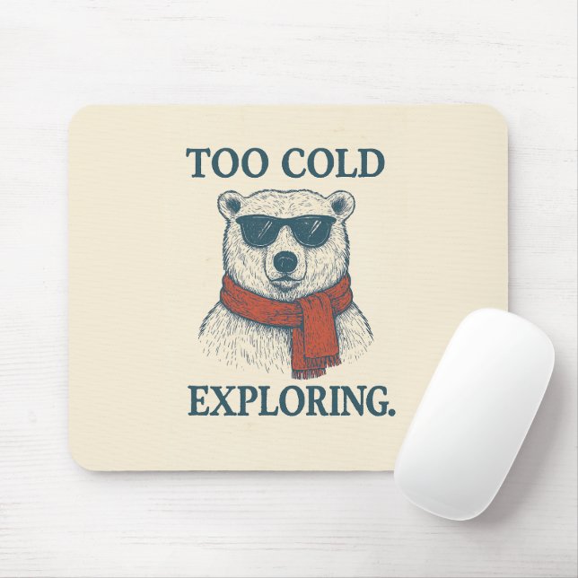 Mousepad Engraçado Vintage Polar Bear (Com mouse)
