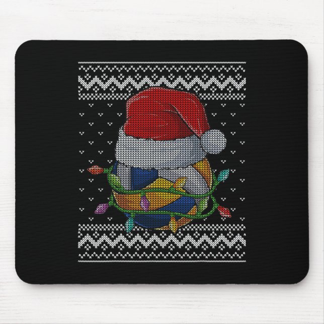 Mousepad Engraçado Vôlei Santa Hat Xmas Pajamas (Frente)