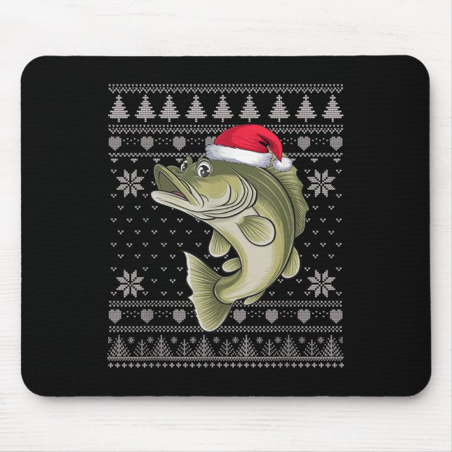 Mousepad Engraçado Walleye Peixes Feios De Natal Papais noe (Frente)
